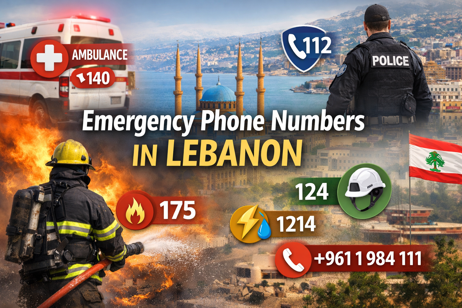 Emergency phone numbers in Lebanon